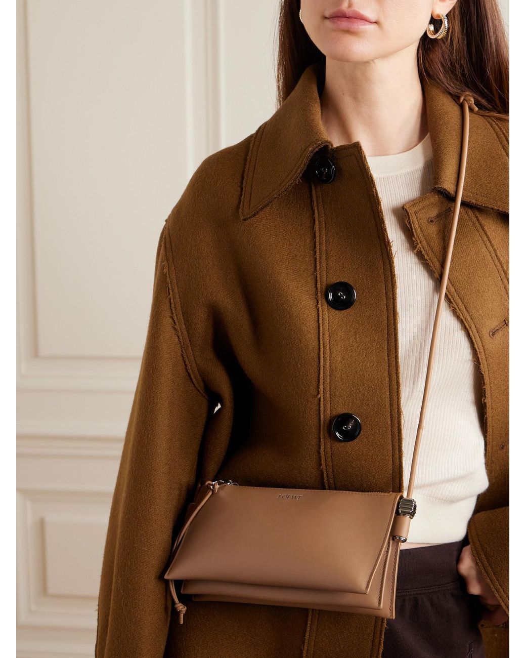 Loewe Natural Joya Embellished Leather Shoulder Bag
