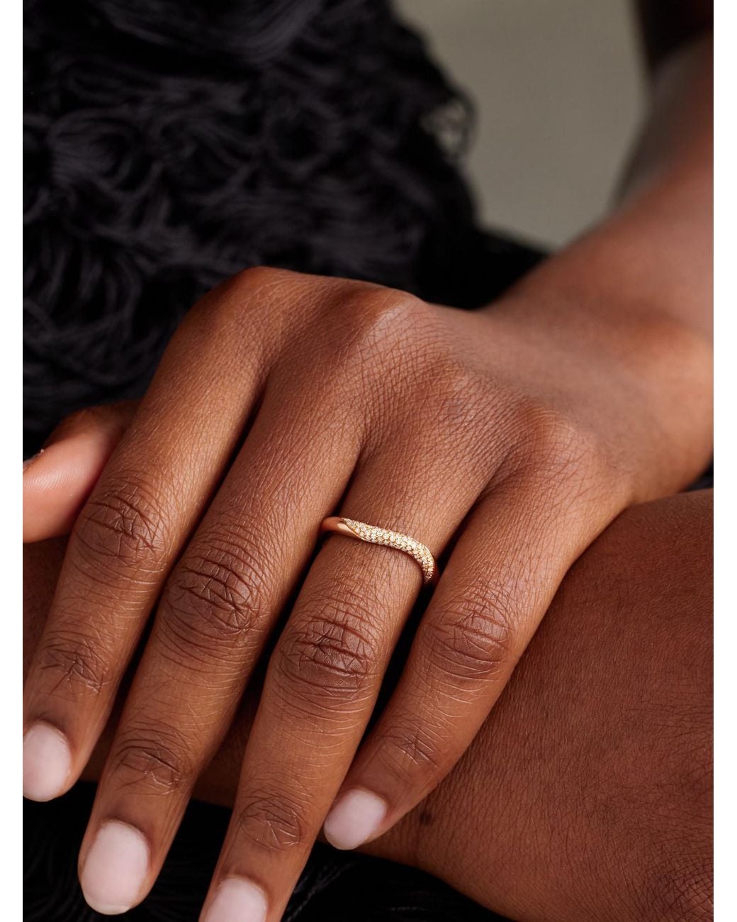 David Morris Natural Wave 18-Karat Rose Diamond Ring