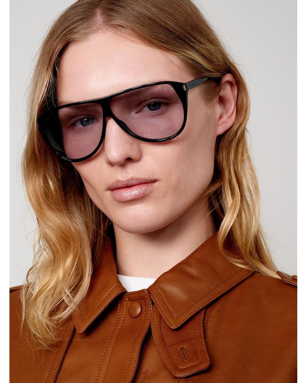 Saint Laurent Black Aviator-Style Acetate Sunglasses