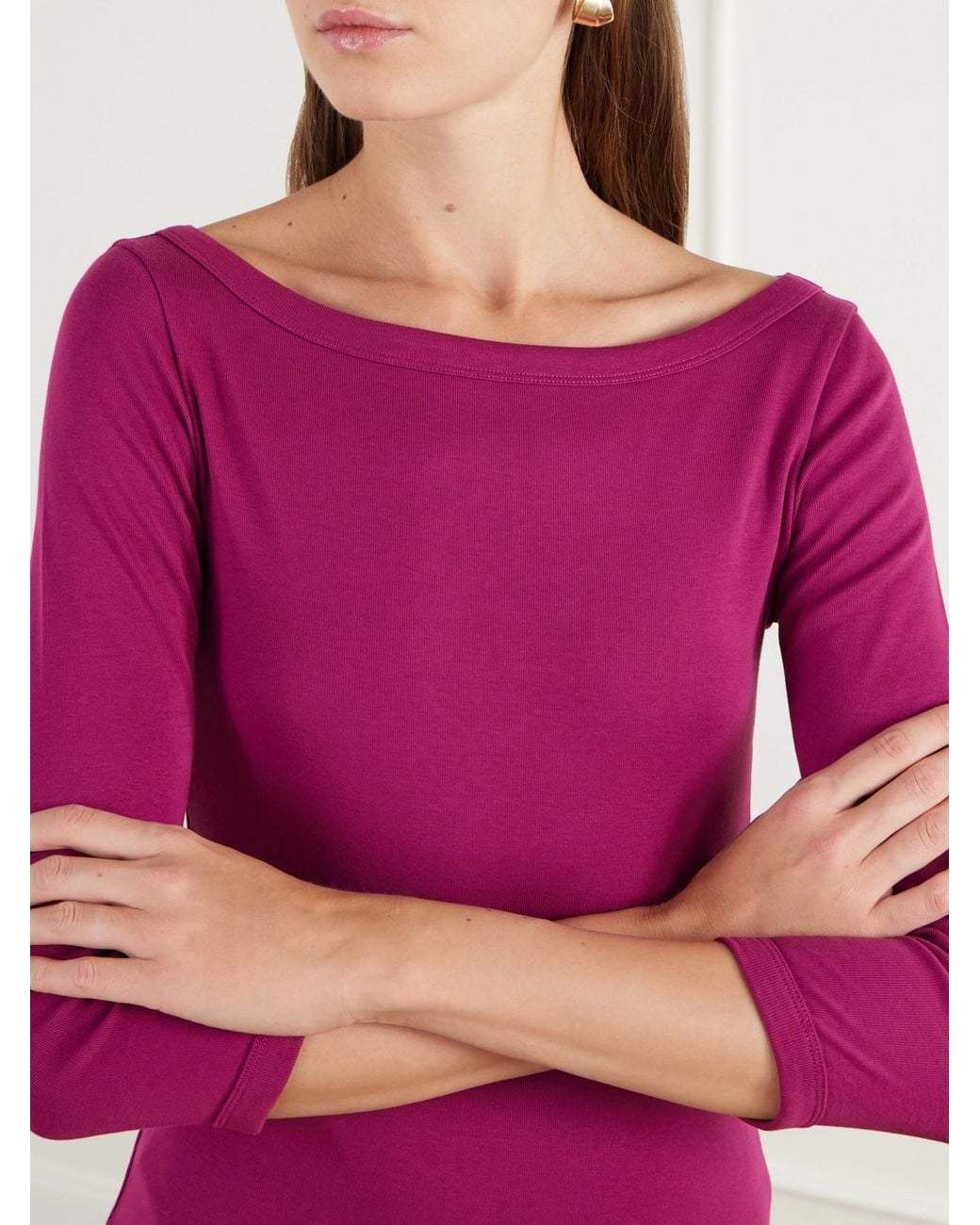 Flore Flore Pink Steffi Ribbed Organic Cotton-Jersey T-Shirt
