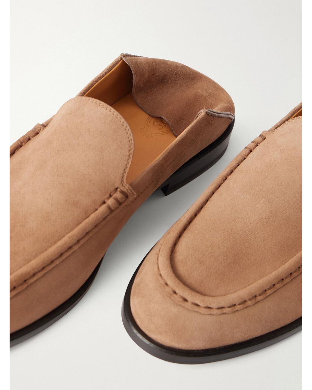 Tod's White Logo-Detailed Suede Loafers