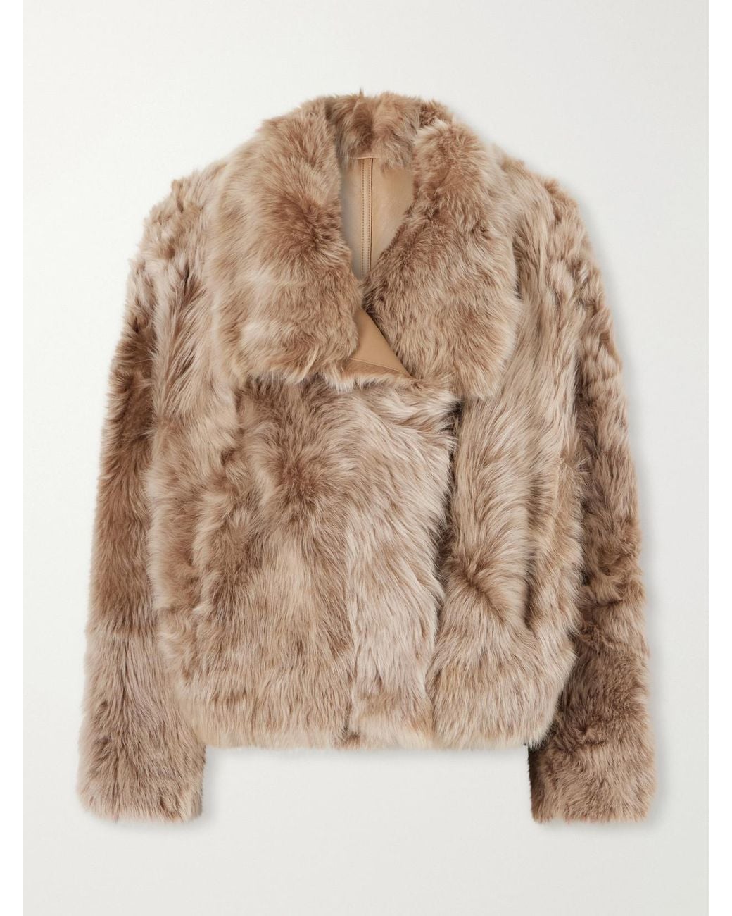 Yves Salomon Natural Reversible Shearling And Leather Jacket