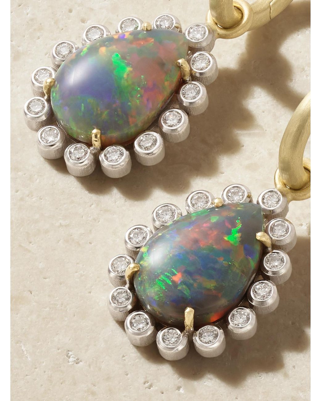 Irene Neuwirth Natural One Of A Kind 18-Karat And, Opal And Diamond Earrings
