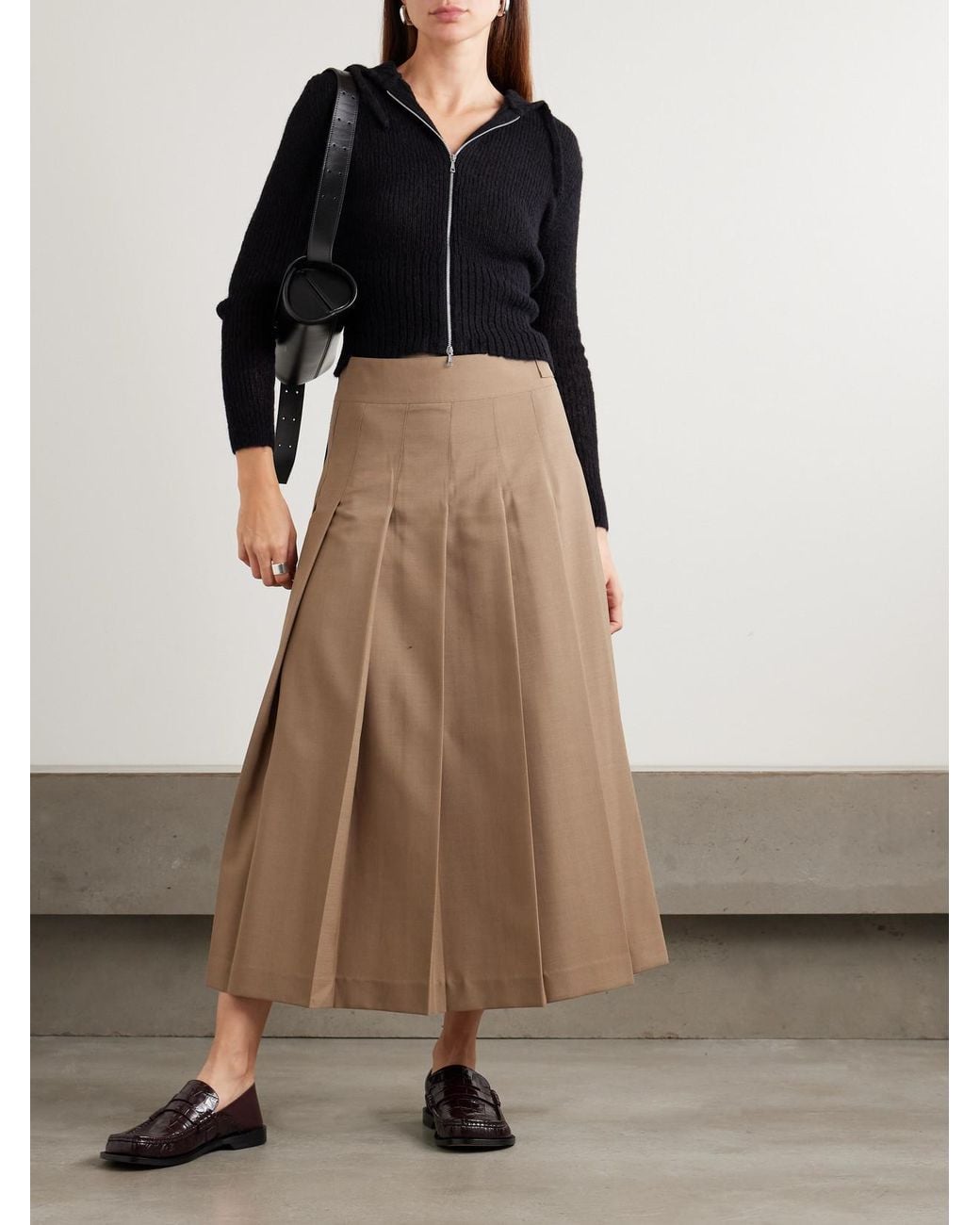 Our Legacy Black Compact Hooded Ribbed Brushed Alpaca-Blend Cardigan