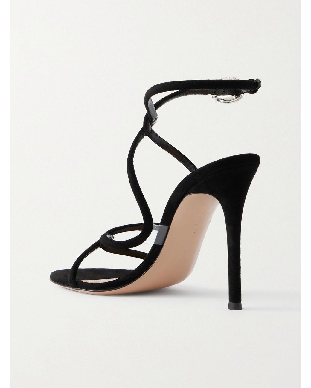 Gianvito Rossi Black Jungle Mamba 105 Suede Sandals