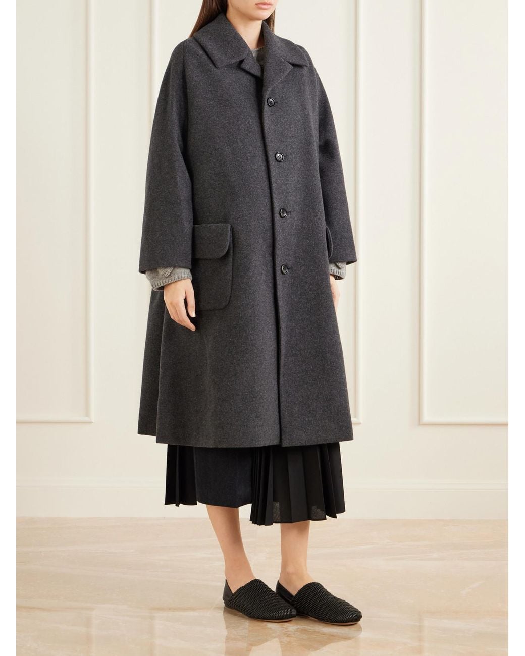 Comme des Garçons Black Wool-Blend Airy Mosser Coat