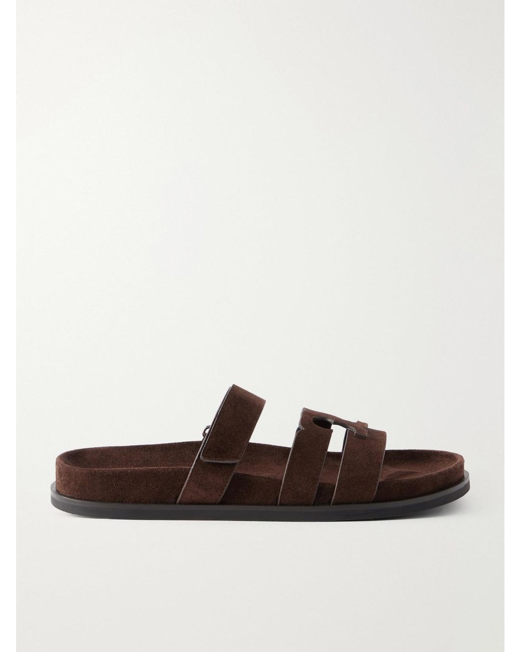 Tory Burch Brown Ines Suede Slides