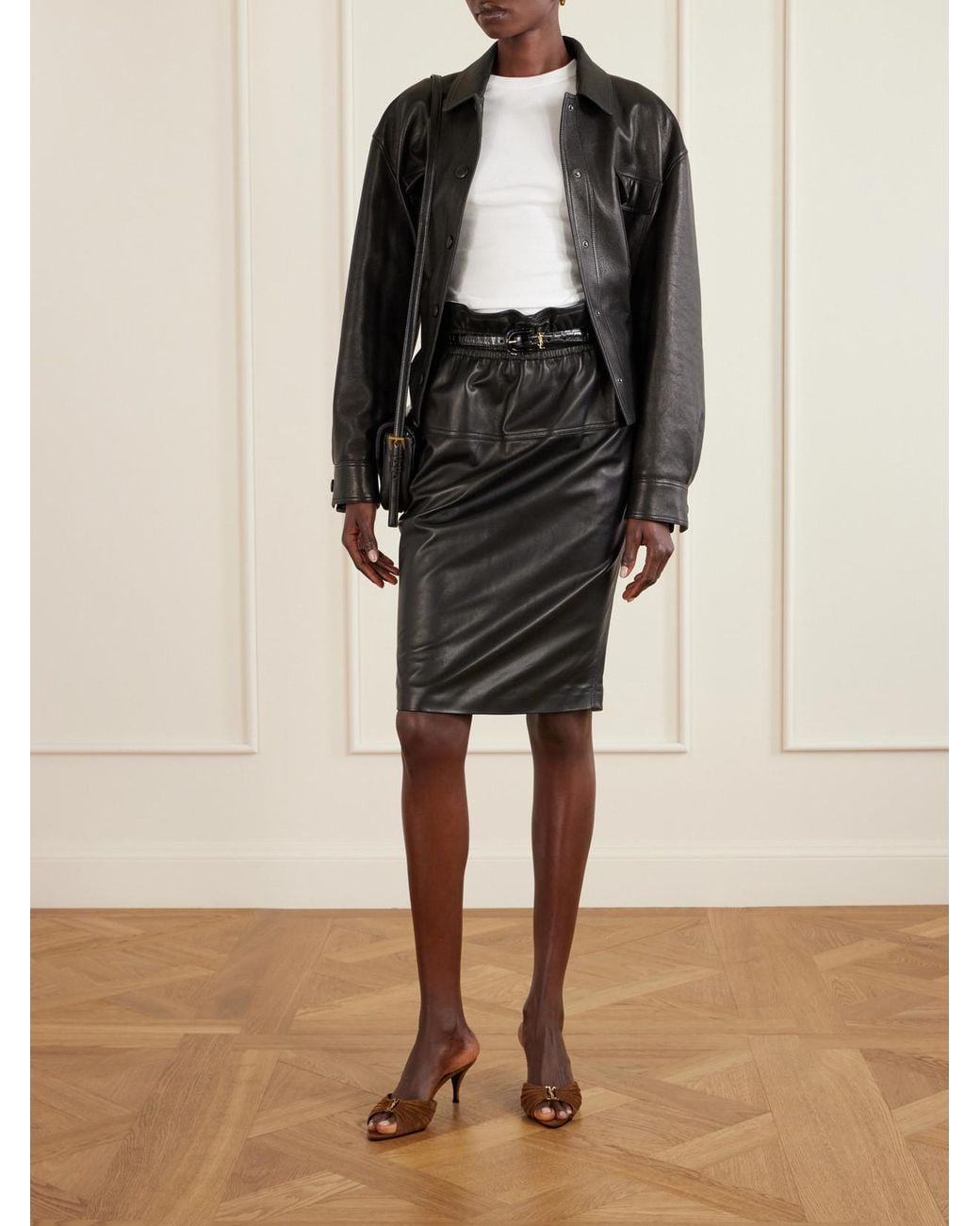 Saint Laurent White Cropped Jersey T-Shirt