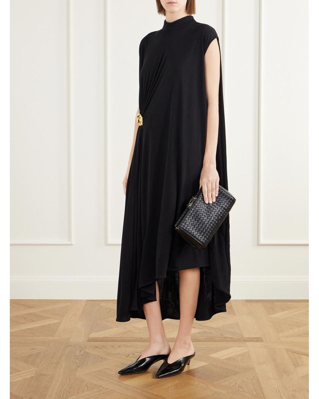 Bottega Veneta Black Intrecciato Leather Clutch