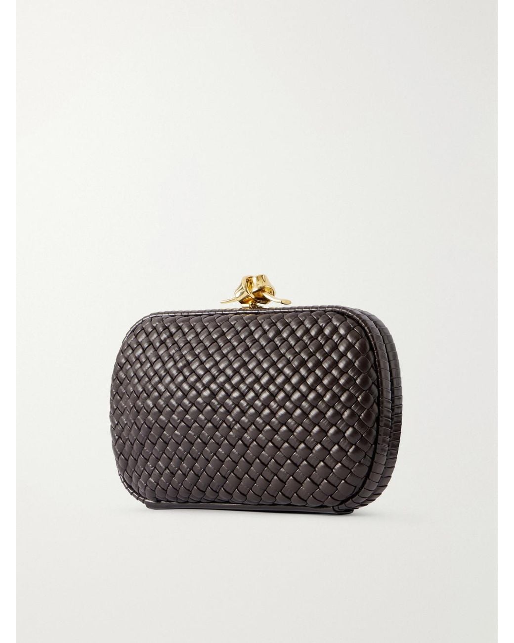 Bottega Veneta Black Knot Intrecciato Leather Clutch