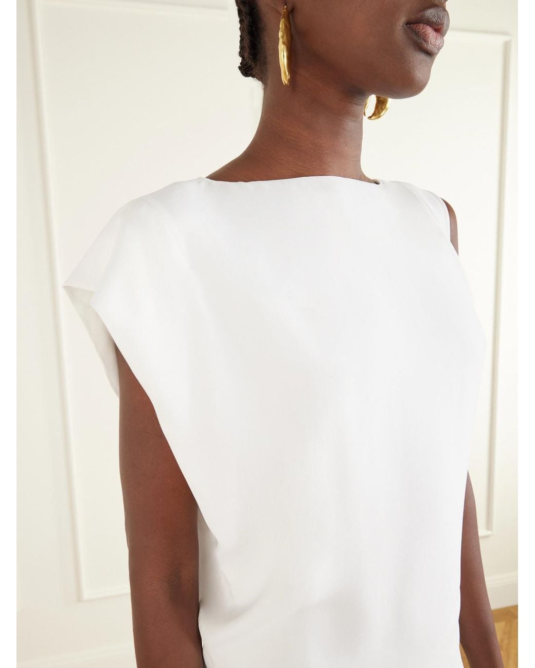 Jacquemus White La Robe Crepe Maxi Dress