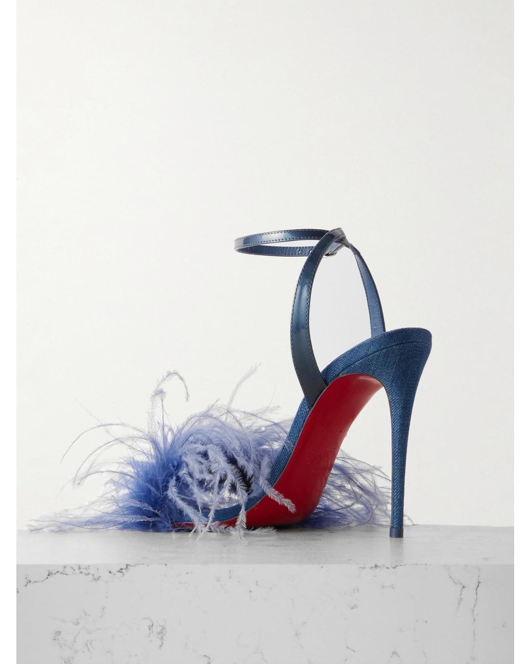 サンダル・ミュール Louboutin  Sandals Women Patent Leather Blue/Denim Louboutin Sandals Women Patent Leather Blue/Denim | B-Exit