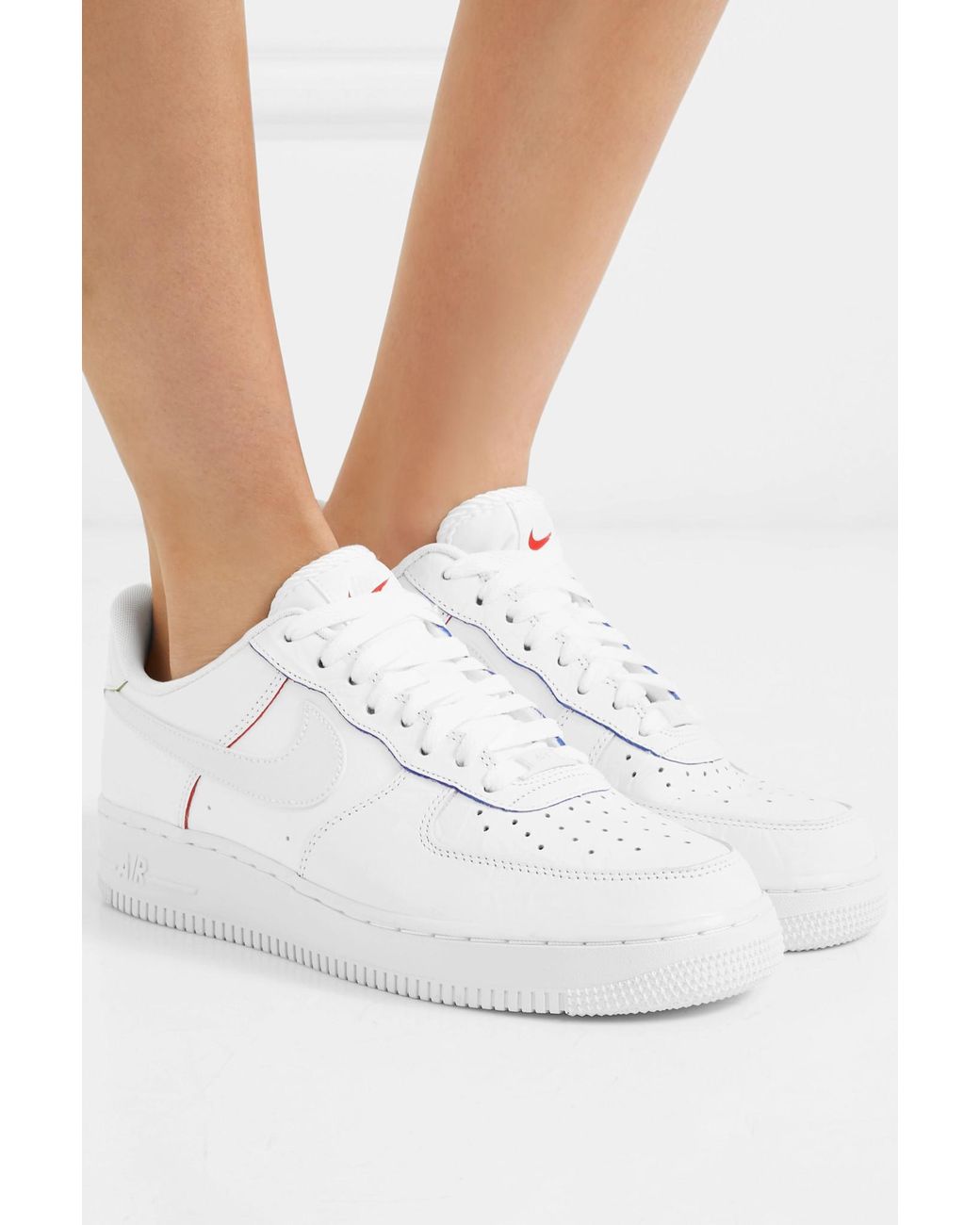 Nike Air Force 1 Sneakers Aus Glattem Und Strukturiertem Leder in Weiß |  Lyst DE