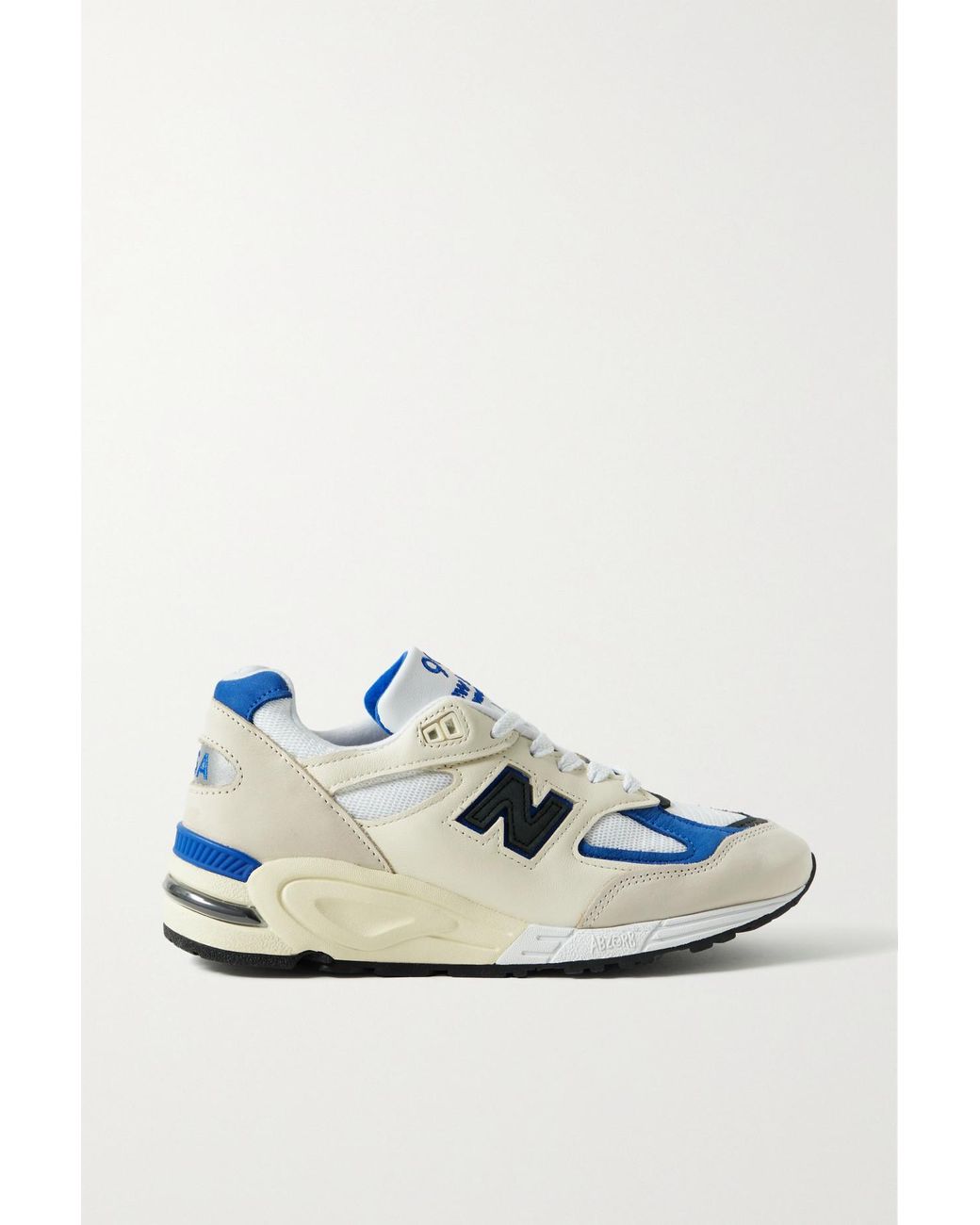 Documento cocinar una comida Cambiarse de ropa New Balance 990 V2 Leather And Suede-trimmed Mesh Sneakers in Blue | Lyst
