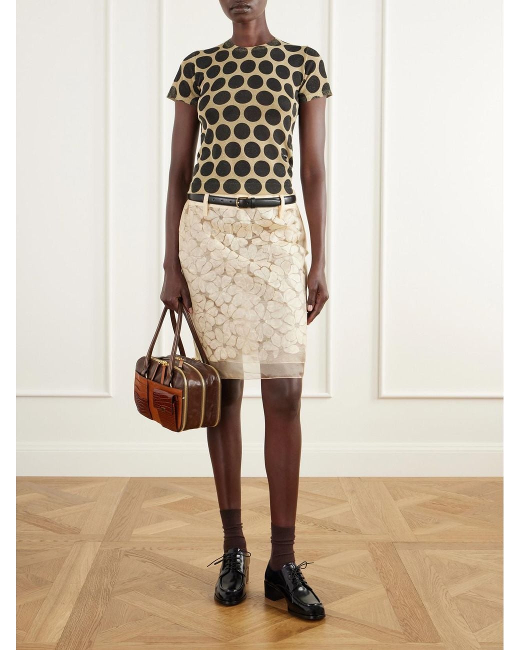 Marni Green Polka-Dot Knitted T-Shirt