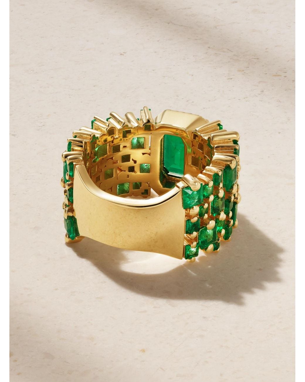 Suzanne Kalan Green 18-Karat, Emerald And Diamond Ring