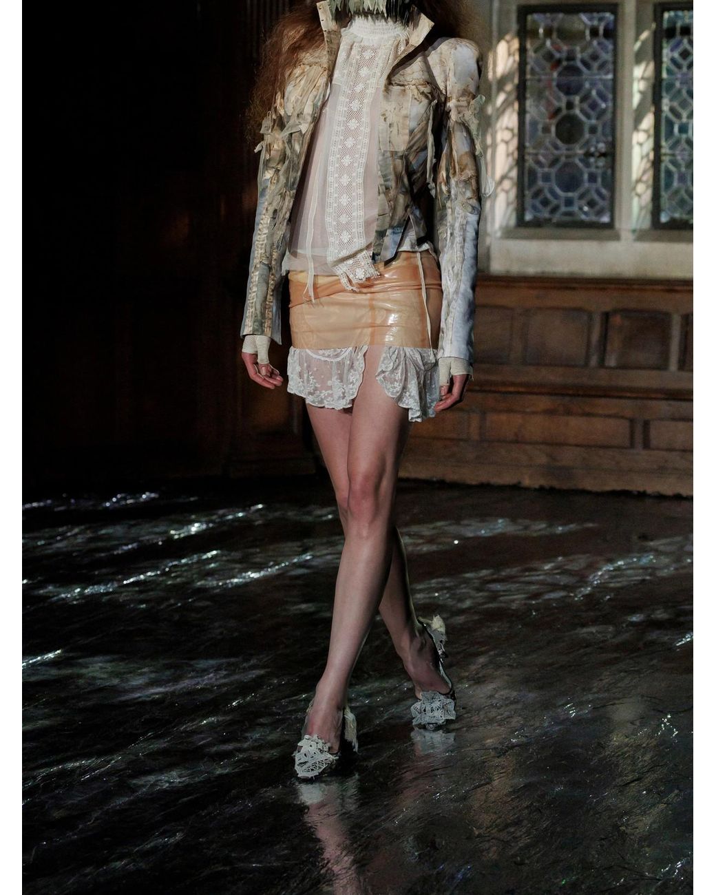 Dilara Findikoglu White Mask Of Pleasing Lace-Trimmed Silk Blouse