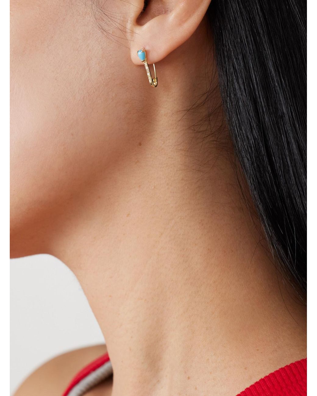 Loren Stewart Blue Mini 14-Karat, And Diamond Single Earring