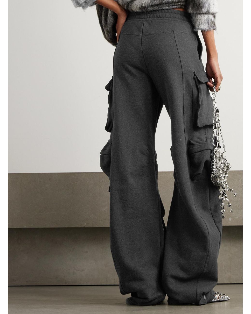【The Attico】 Fernコットンスウェットパンツ The Attico Fern Cotton-Fleece Straight-Leg Pants in Gray | Lyst