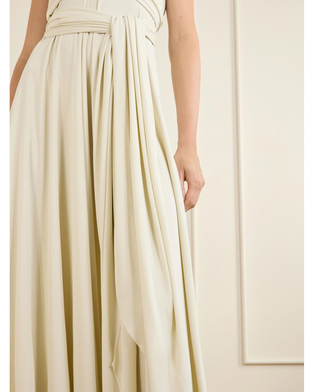 Alaïa White Halter Jersey Maxi Dress