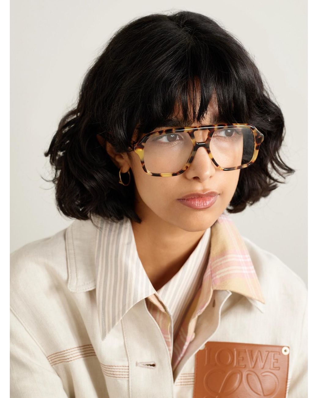 Loewe Brown Aviator-Style Tortoiseshell Acetate Optical Glasses