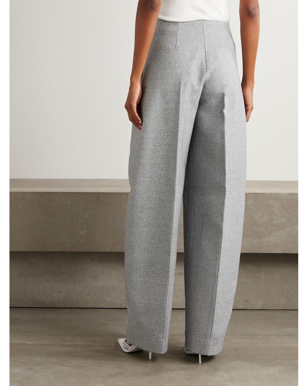 Jacquemus The Curvo Pleated Wool And Cotton-Blend Barrel-Leg Pants
