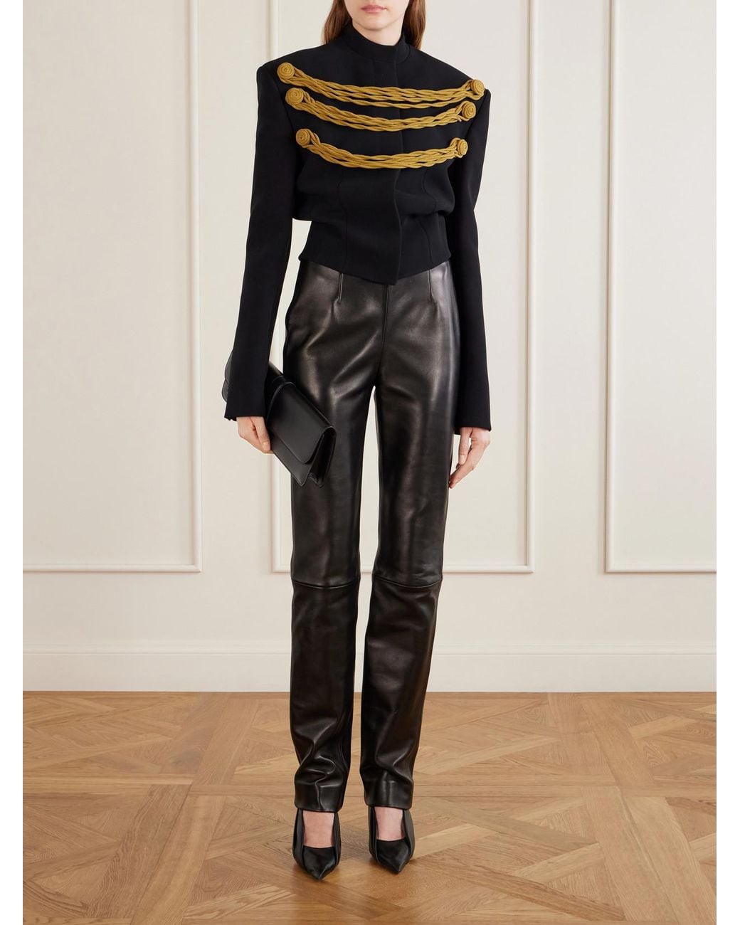 Khaite Black York Cord-Detailed Crepe Jacket