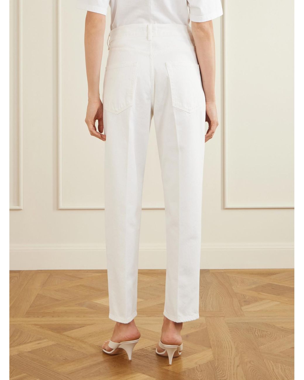 Agolde White 80's High-Rise Tapered Jeans