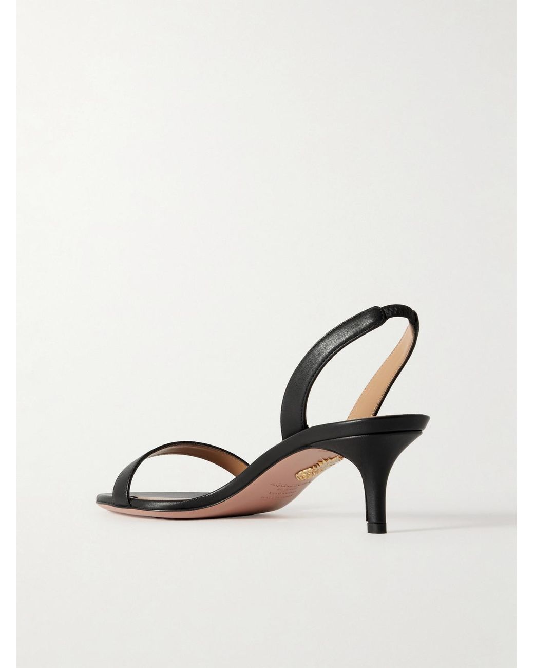 Aquazzura Metallic So Nude 50 Leather Slingback Sandals