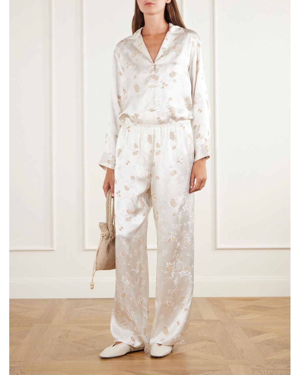 Doen Natural Maurise Floral-Jacquard Shirt