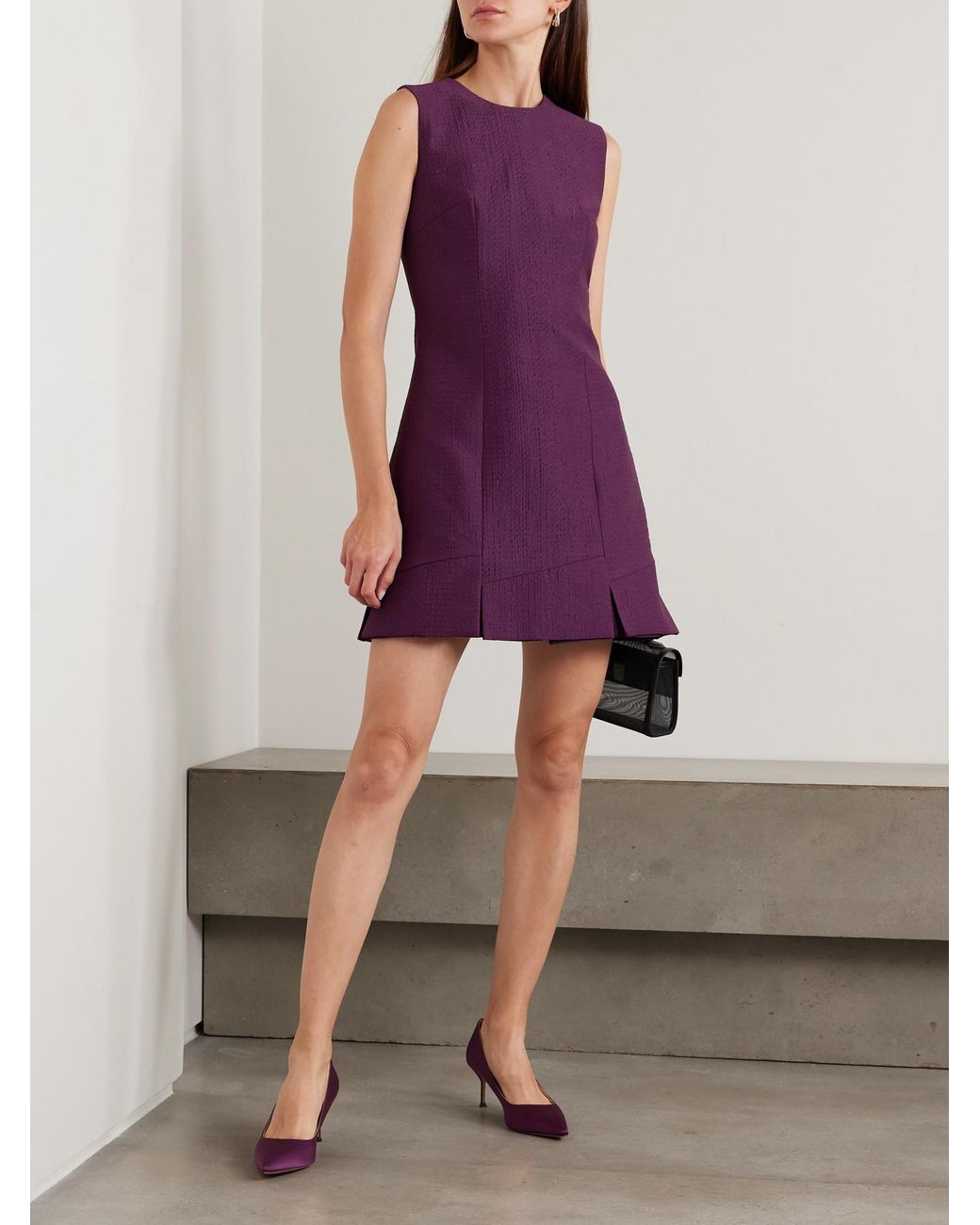 knee length dresses for ladies Talia Dress | Silver Lame Tweed Mini Dress