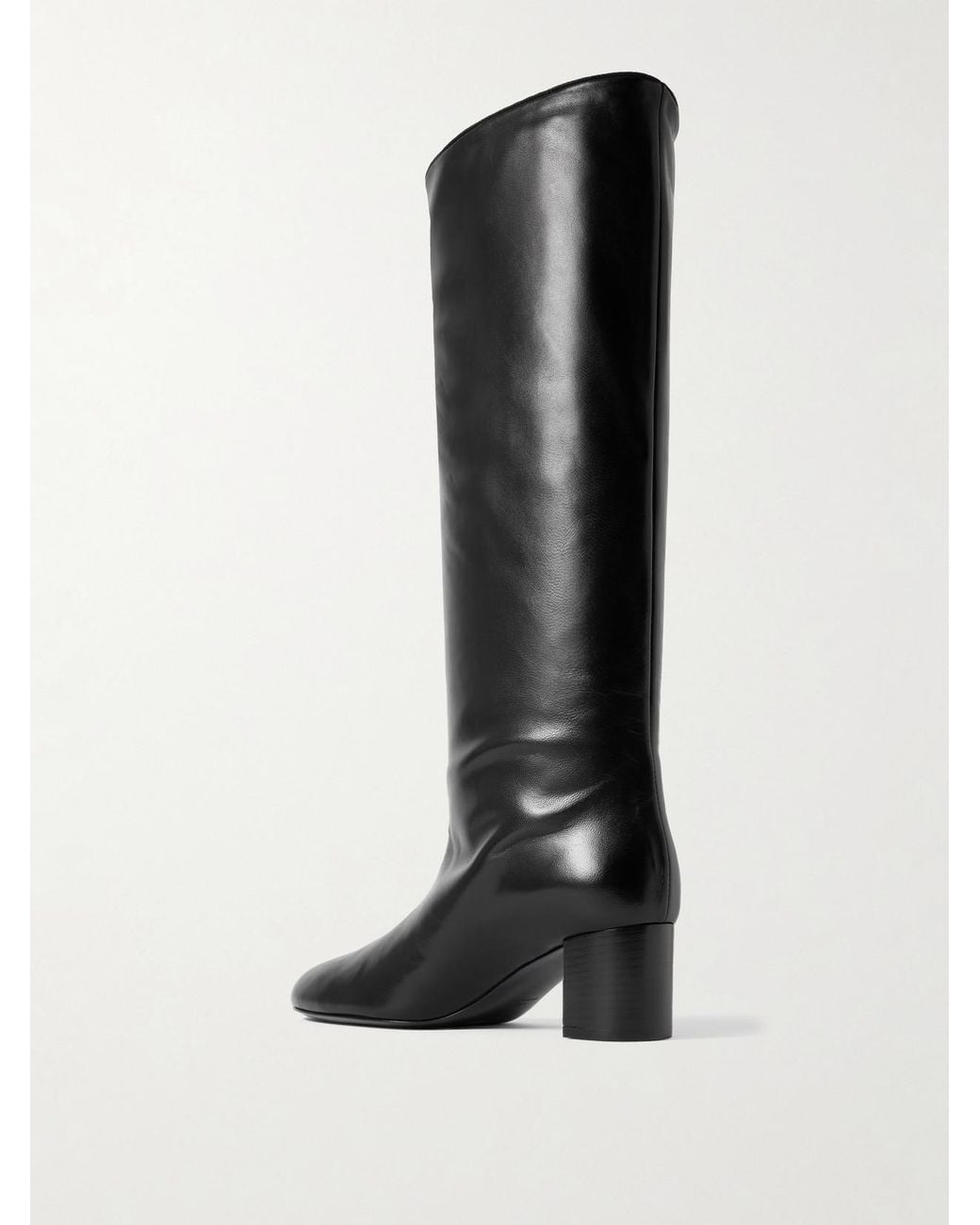 Totême Black Downtown Leather Knee Boots