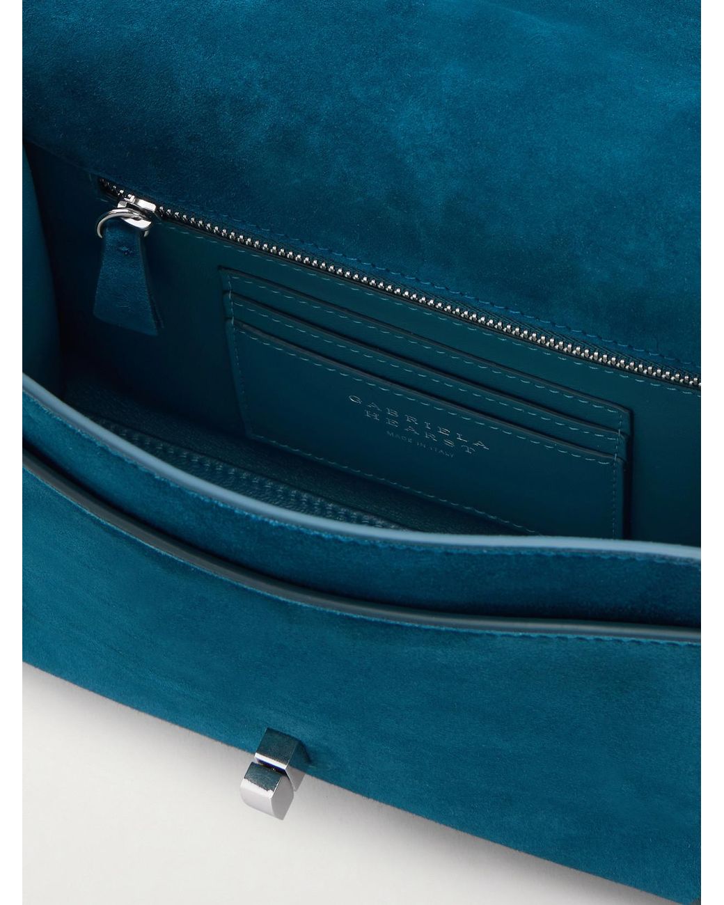 Gabriela Hearst Blue Leonora Small Suede Top-Handle Bag