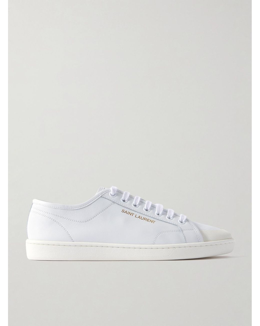 Saint Laurent White Gym Leather Sneakers