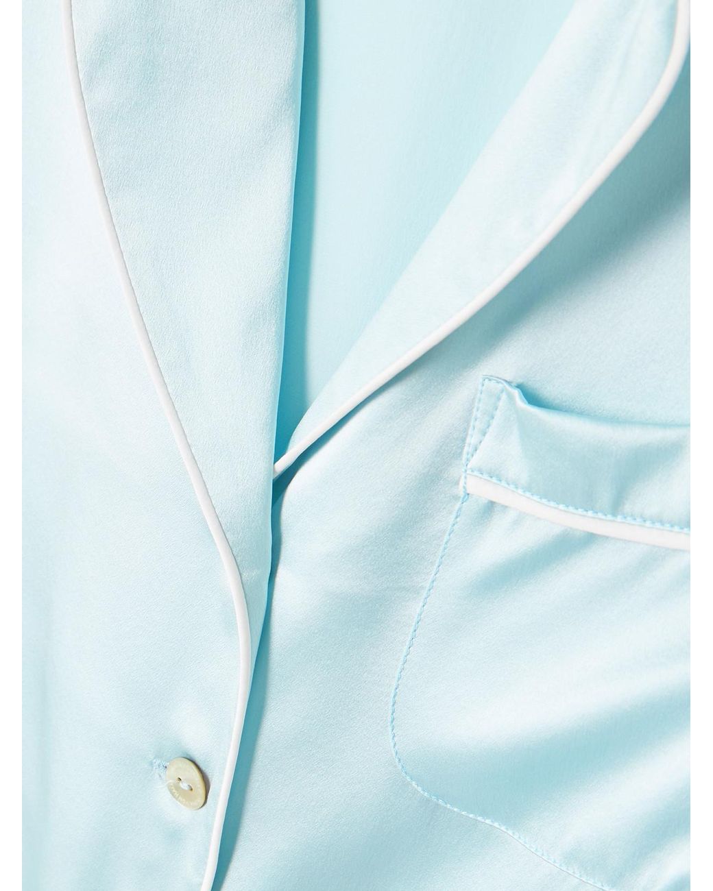 Olivia Von Halle Blue Coco Silk-Satin Pajama Set