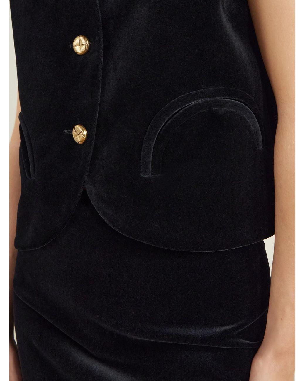 Blazé Milano Black Gliss Cotton-Velvet Vest