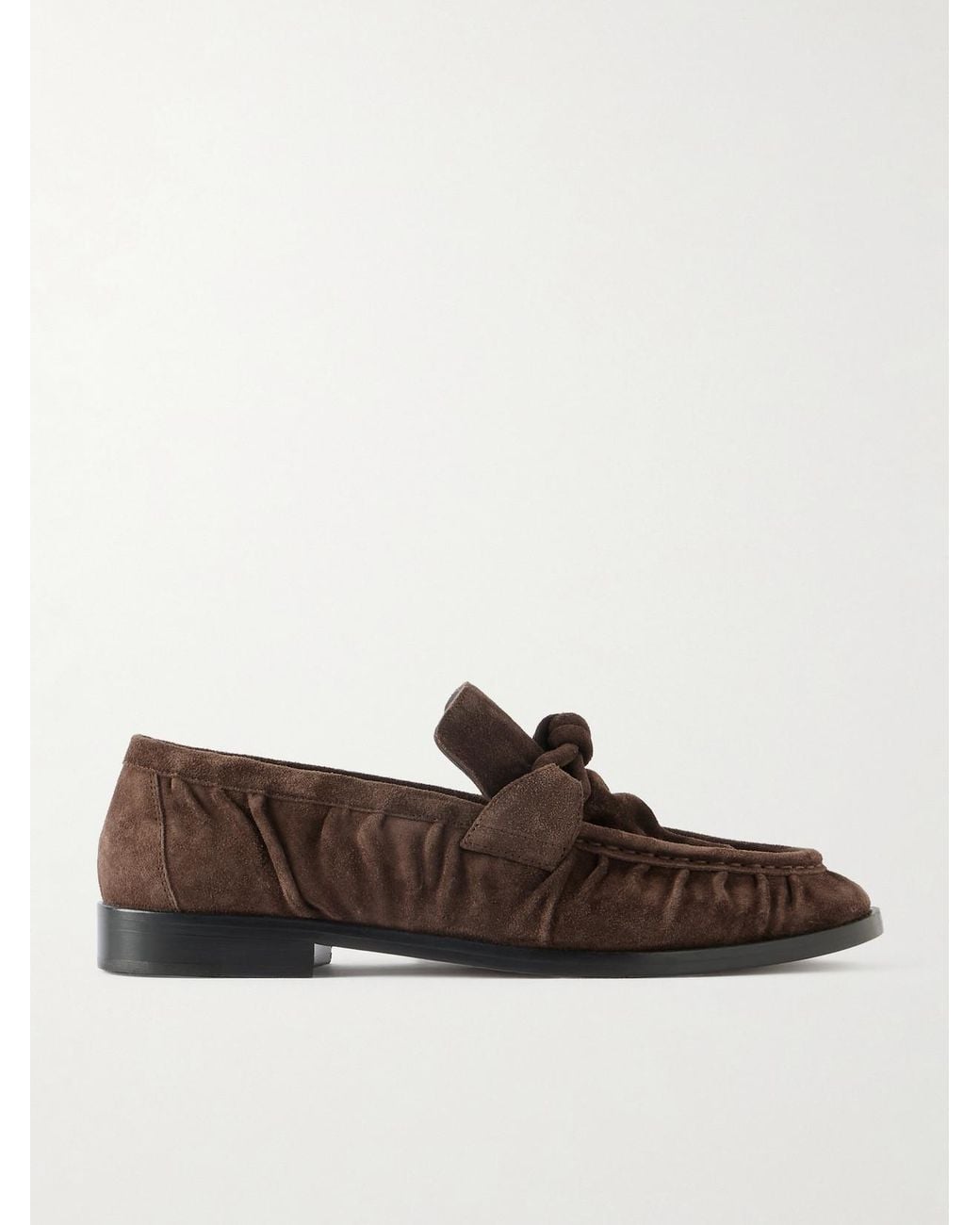 Bottega Veneta Brown Astaire Knotted Suede Loafers