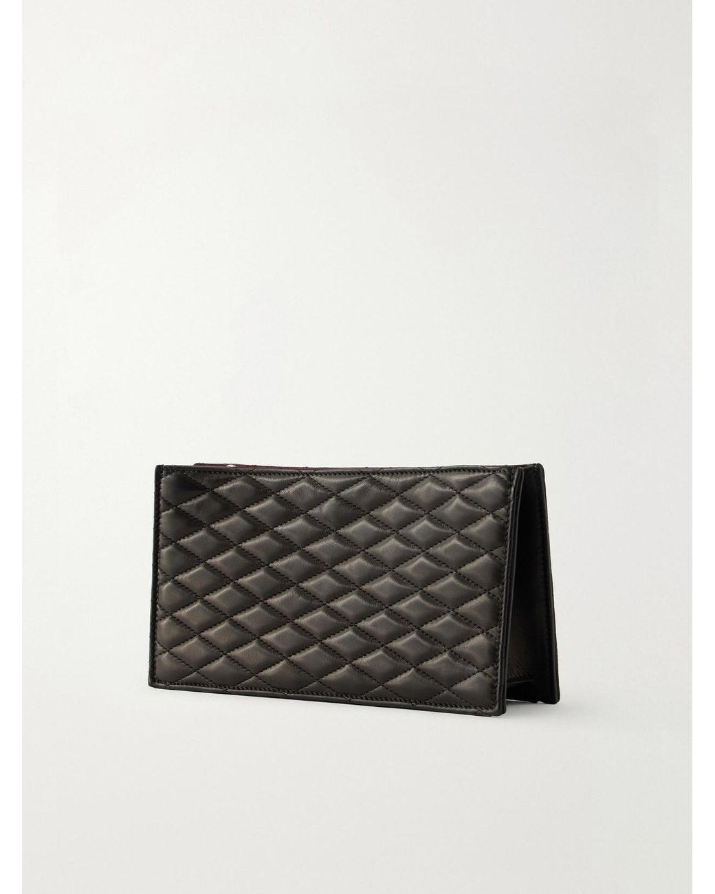 Metier Black Ease Quilted Leather Clutch
