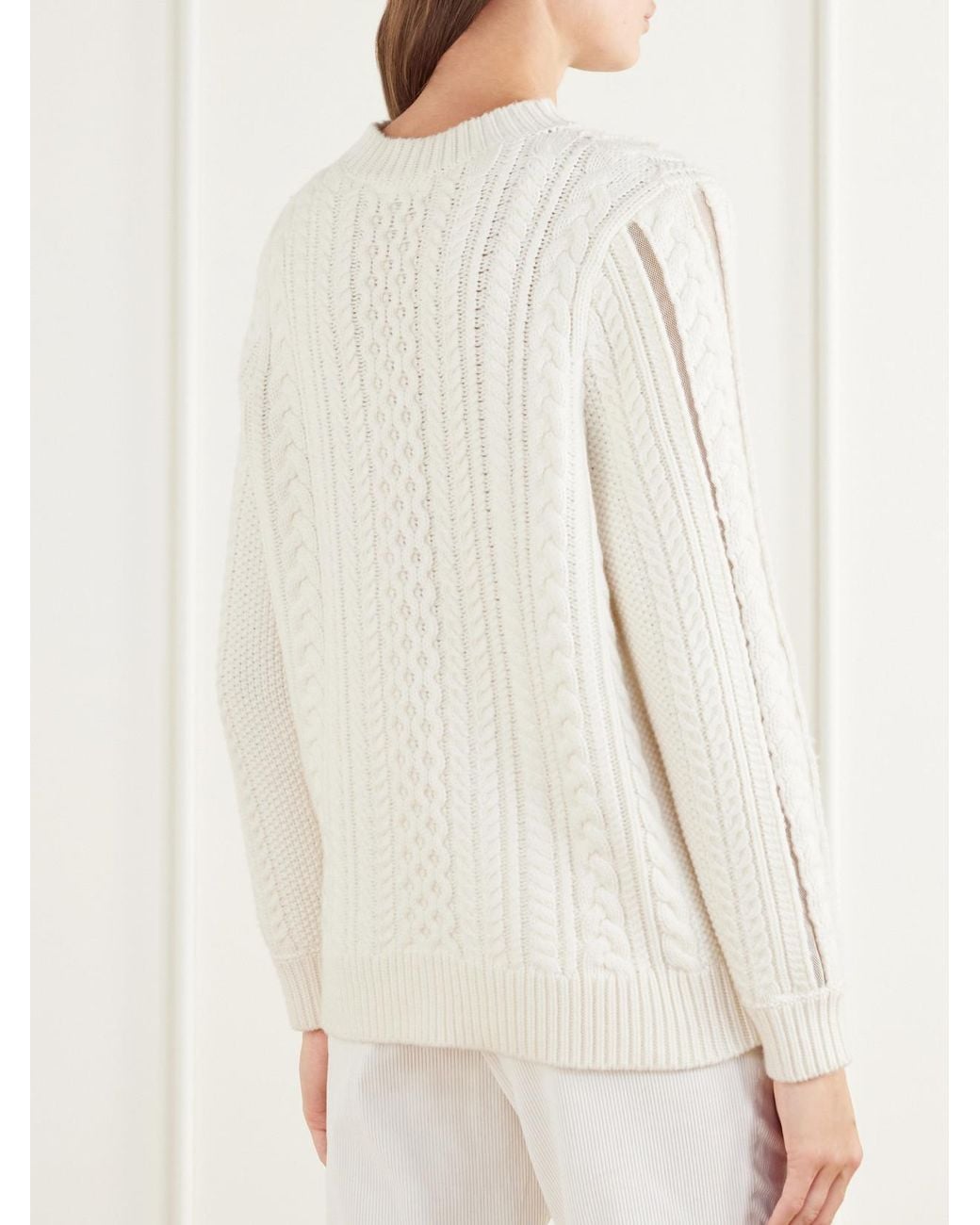 Gabriela Hearst Natural Westal Fisherman-Knit Merino Wool And Cashmere-Blend Sweater