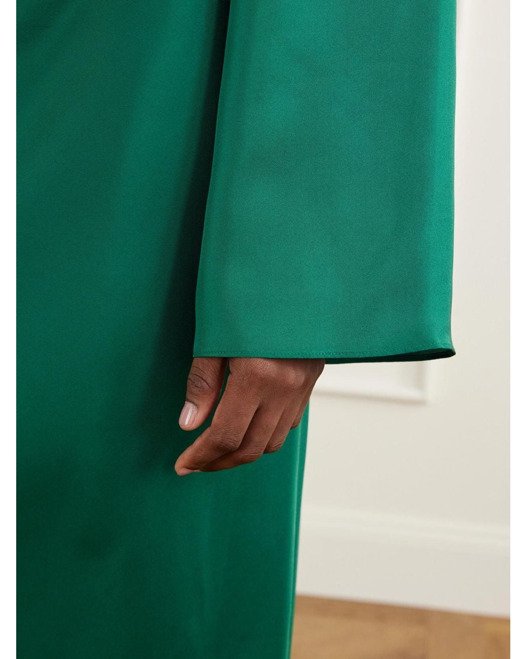 Rohe Green Silk-Satin Maxi Dress
