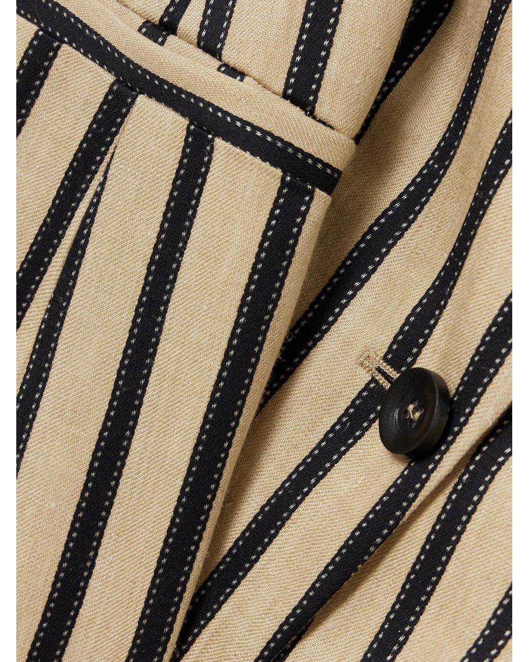 Max Mara Rodeo Striped Linen-Blend Vest in Natural | Lyst