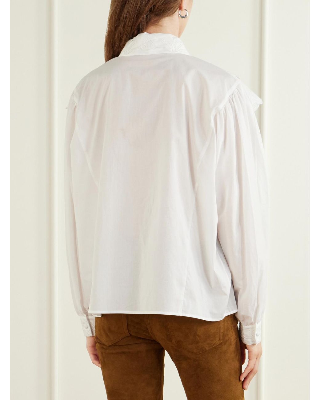 FRAME White The Equestrian Cotton-Poplin Shirt