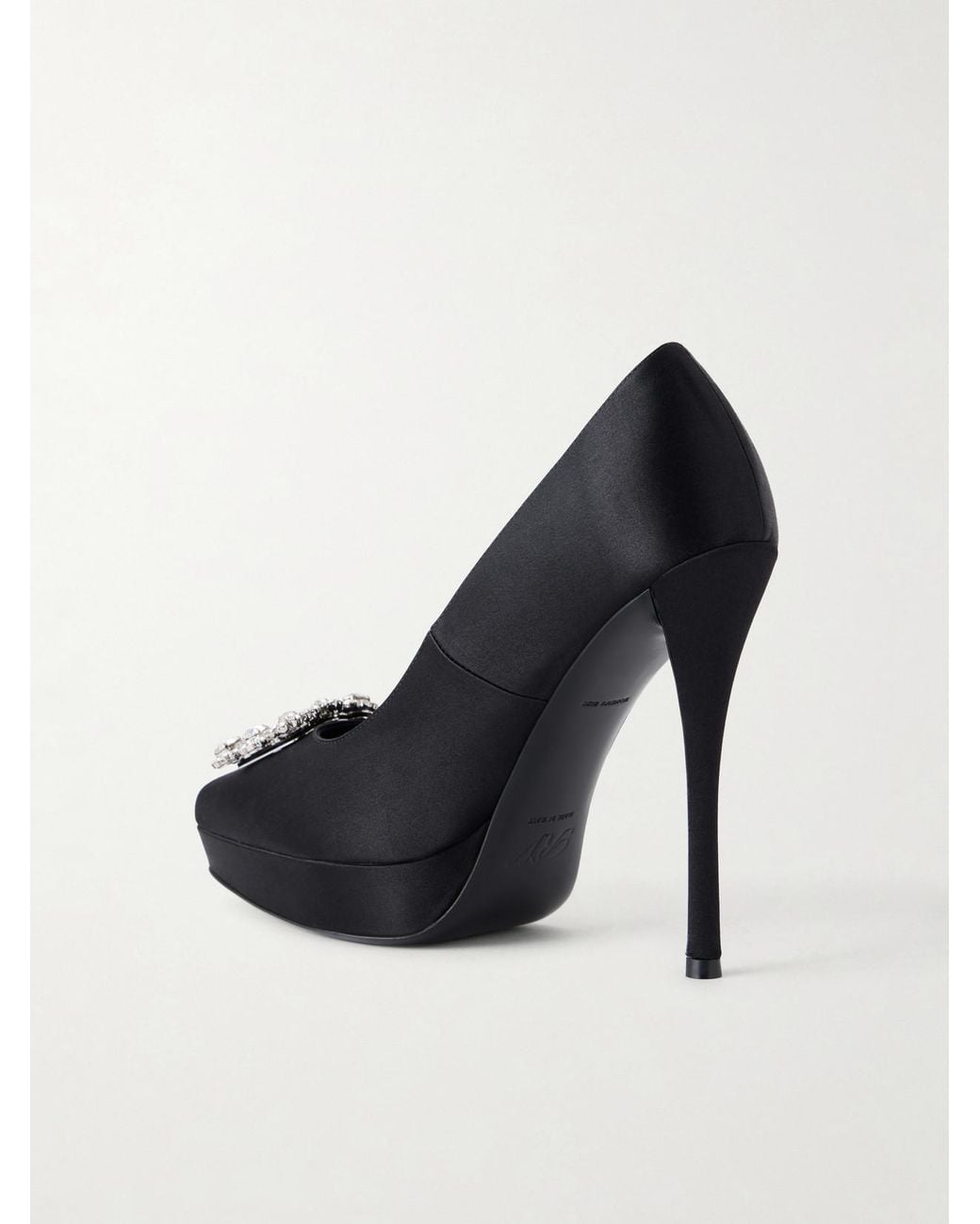 Roger Vivier Blue 120 Embellished Satin Pumps