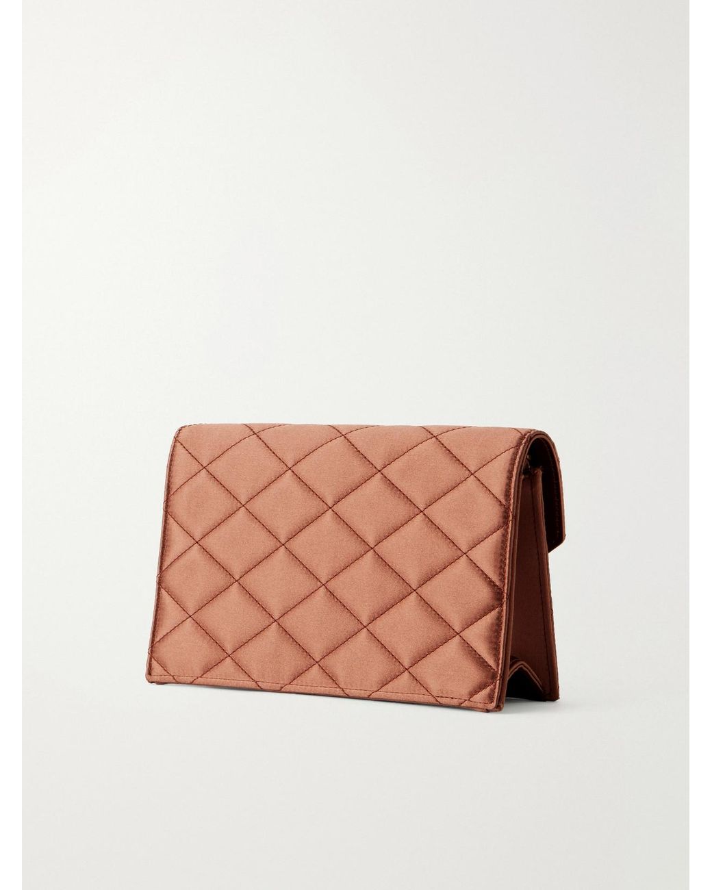 Saint Laurent Pink Paris Quilted Satin Chain Wallet