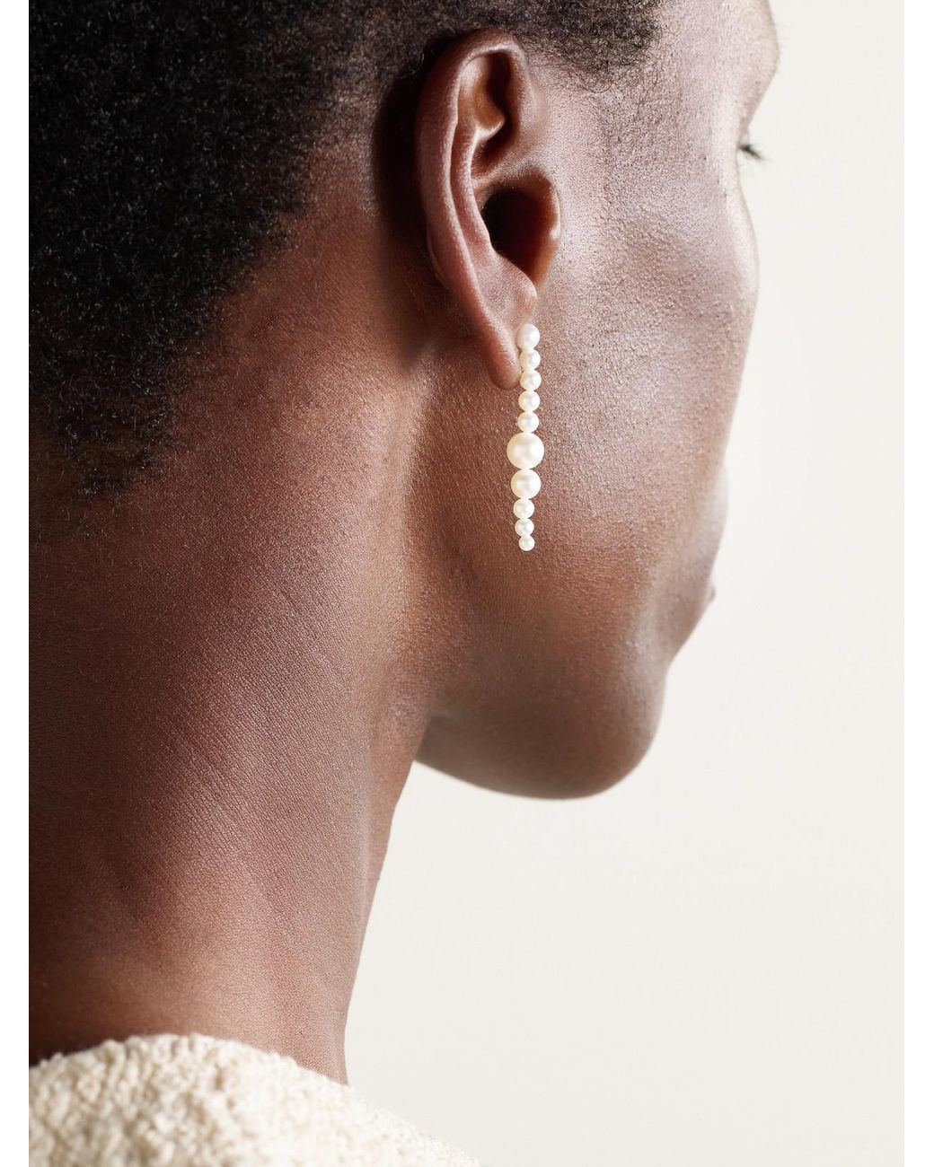 Sophie Bille Brahe Natural Sienna Moon 14-Karat Recycled Pearl Earrings