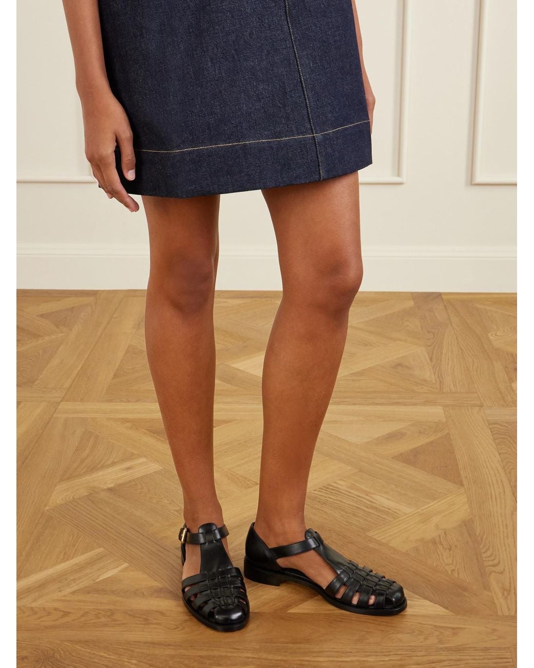 Church's Black Kelsey Woven Leather Sandals