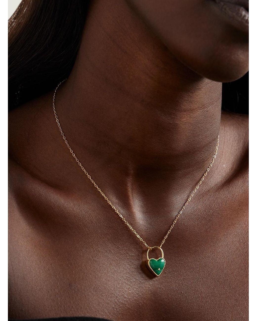 Yvonne Léon Natural 18-Karat, Malachite And Diamond Necklace