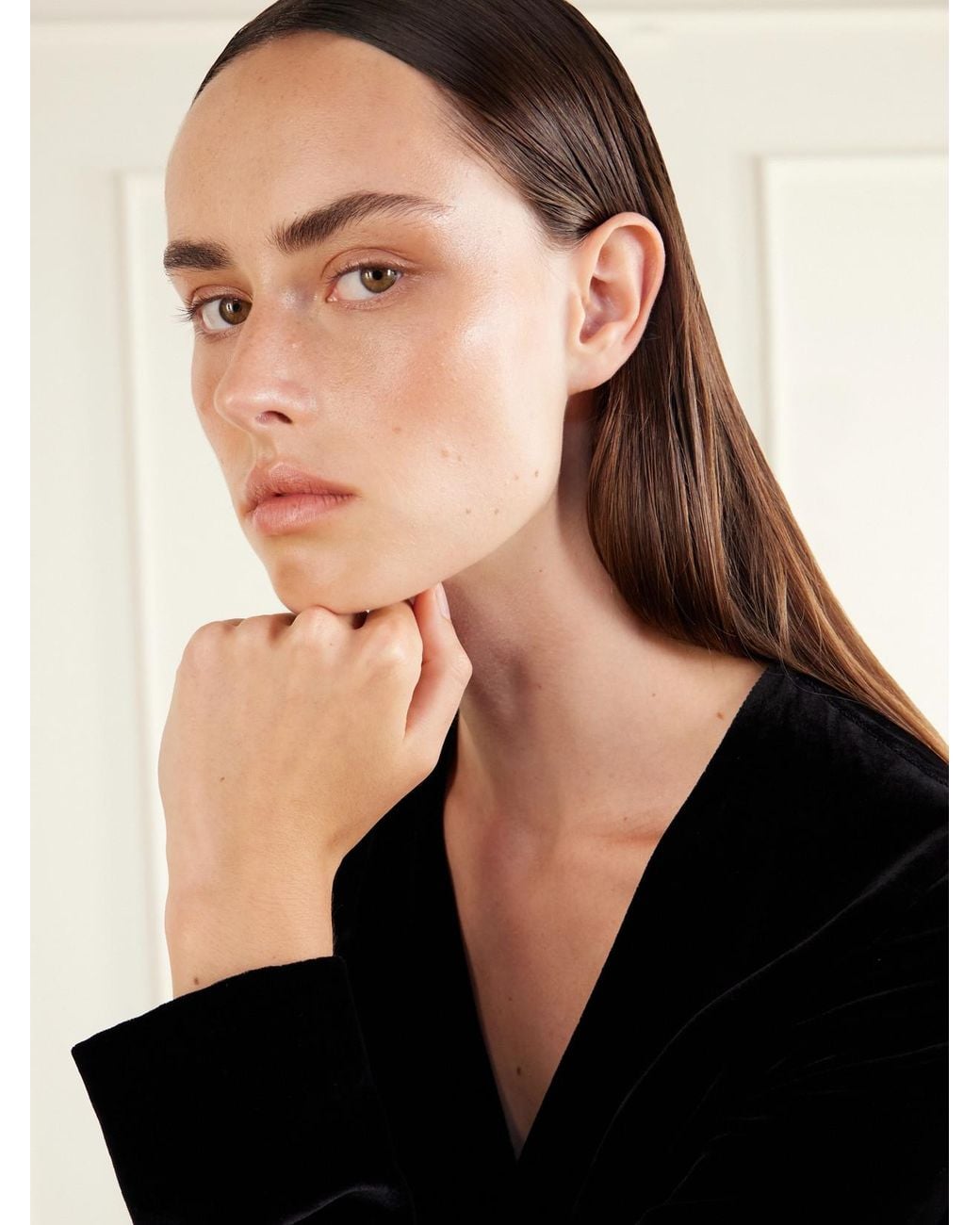 Le Sundial Natural Veiled Bloom Single Asymmetric Plated Bronze Earrings