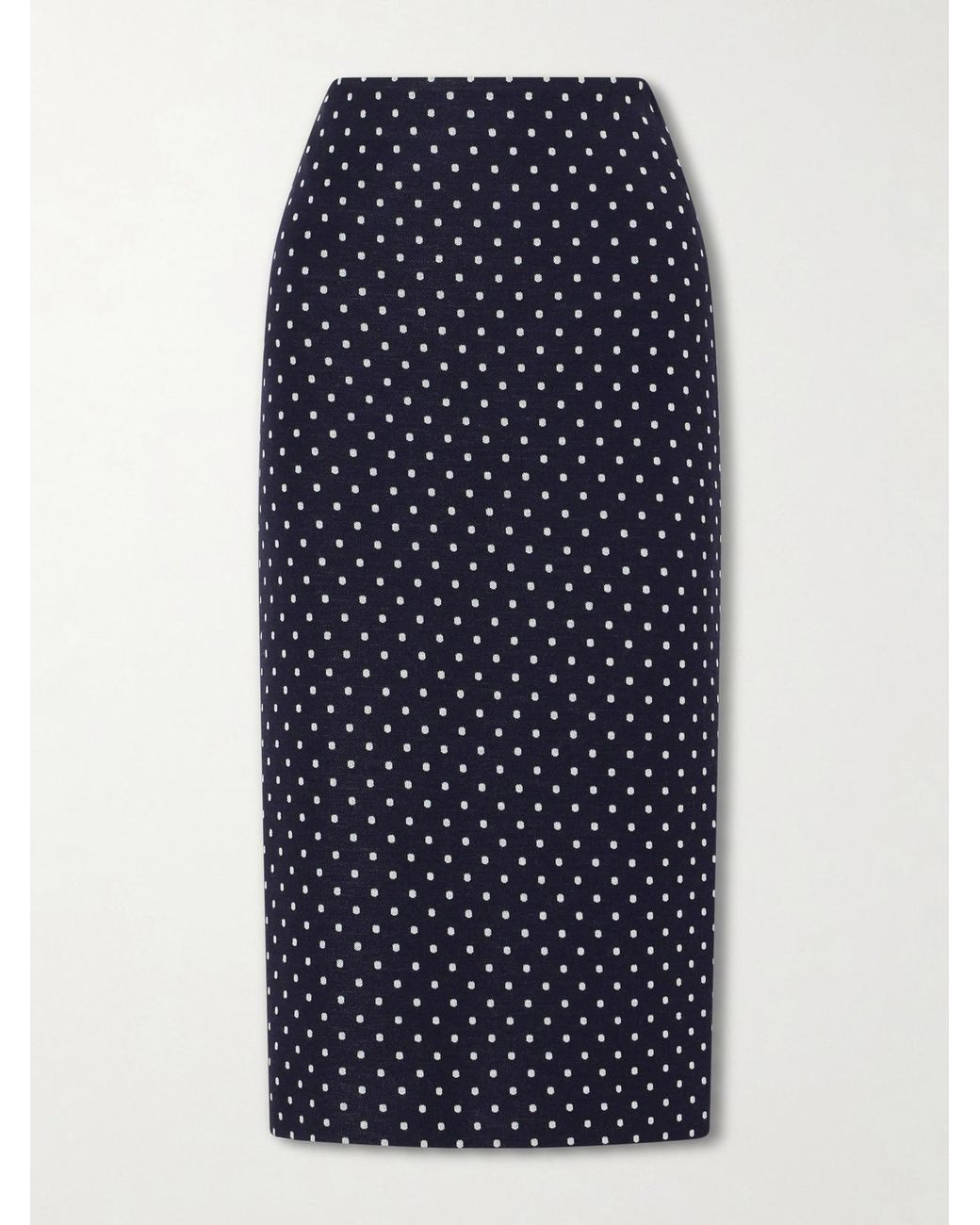 Max Mara Blue Adatti Polka-Dot Jersey Midi Skirt