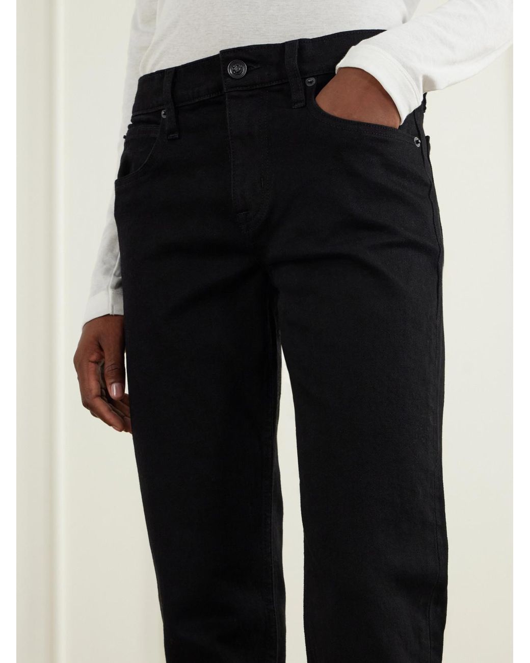 SLVRLAKE Denim Blue Naomi Slim Low-Rise Tapered Jeans